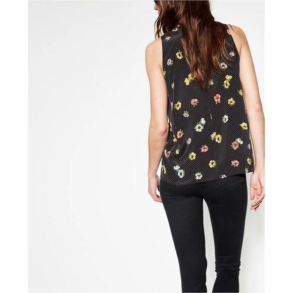 THE KOOPLES Womens 100% Silk Camellia Dots Tank Top Size Small S - Picture 4 of 12